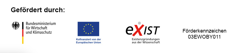 Das Bild zeigt die Logos der Förderer des EXIST Gründungsstipendium. 